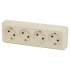 Фотография товара 'Эра Розетка Intro Quadro 2-207-02 без заземления четырехместная 4х2P, 16А-250В, IP20, ОУ, слоновая кость Б0053831'