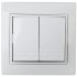 Фотография товара 'Эра Выключатель двойной, 10А-250В, IP20, СУ, Plano, белый (10/200/2400) Б0027601'