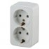 Фотография товара 'Эра Розетка Intro Polo 3-204-01 двойная с заземлением 2х2P+E Schuko, 16A-250В, IP20, ОУ, Polo, белый Б0053573'