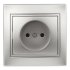 Фотография товара 'Эра Розетка Intro Plano 1-201-03 без заземления 2P, 16А-250В, IP20, СУ, алюминий Б0053863'