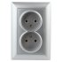 Фотография товара 'Эра Розетка Intro Solo 4-204-03 без заземления двойная 2х2P, 16А-250В, IP20, СУ, алюминий Б0053668'