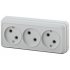 Фотография товара 'Эра Розетка Intro Quadro 2-205-01 без заземления трехместная 3х2P, 16А-250В, IP20, ОУ, белый Б0053809'