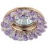 Фотография товара 'Эра Светильник DK16 GD/WH/PU декор круглый с мелкими хрусталиками золото/прозрачный фиолетовый C0043796'
