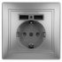 Фотография товара 'Эра Розетка+USB, IP20, СУ, Plano, алюминий (10/100/2400) Б0043249'