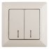 Фотография товара 'Эра Выключатель Intro Solo 4-105-02 двухклавишный с подсветкой, 10А-250В, IP20, СУ, слоновая кость Б0053594'