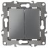 Фотография товара 'Эра Выключатель двойной, 10АХ-250В, Эра12, графит Б0019287'