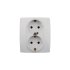 Фотография товара 'Эра Розетка 2X2P+E Schuko со шторками, 16АХ-250В, Эра12, белый Б0014699'