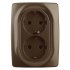 Фотография товара 'Эра Розетка 2X2P+E Schuko, 16АХ-250В, Эра12, бронза Б0031235'