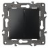 Фотография товара 'Эра Переключатель двойной, 10АХ-250В, Эра Elegance, антрацит Б0034247'