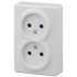 Фотография товара 'Эра Розетка 2х2P, 16АХ-250В, ОУ, Эра Эксперт, белый Б0020682'