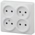 Фотография товара 'Эра Розетка 4х2P, 16АХ-250В, ОУ, Эра Эксперт, белый Б0020706'