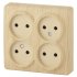 Фотография товара 'Эра Розетка 4х2P, 16АХ-250В, ОУ, Эра Эксперт, сосна Б0020708'