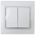 Фотография товара 'Эра Переключатель Intro Plano 1-107-01 двухклавишный, 10А-250В, IP20, СУ, белый Б0053802'