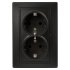 Фотография товара 'Эра Розетка Intro Plano 1-205-05 с заземлением двойная 2X2P+E Schuko, 16А-250В, IP20, СУ, антрацит Б0053919'