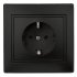 Фотография товара 'Эра Розетка 2P+E Schuko, 16А-250В, IP20, СУ, Plano, антрацит (10/200/2000) Б0044567'