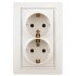 Фотография товара 'Эра Розетка Intro Plano 1-205-02 с заземлением двойная 2X2P+E Schuko, 16А-250В, IP20, СУ, слоновая кость Б0053916'