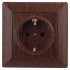 Фотография товара 'Эра Розетка Intro Solo 4-206-10 с заземлением 2P+E Schuko со шторками, 16А-250В, IP20, СУ, венге Б0053687'