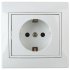 Фотография товара 'Эра Розетка Intro Plano 1Э-206-01 с заземлением 2P+E Schuko со шторками, 16А-250В, IP20, СУ, без лапок, белый Б0053955'