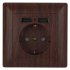 Фотография товара 'Эра Розетка Intro Solo 4-410-10 с заземлением P+E Schuko со шторками, 16А-250В + 2хUSB, IP20, СУ, венге Б0053719'