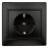 Фотография товара 'Эра Розетка Intro Plano 1-206-05 с заземлением 2P+E Schuko со шторками, 16А-250В, IP20, СУ, антрацит Б0053928'