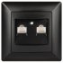 Фотография товара 'Эра Розетка информационная 2xRJ45, СУ, Solo, антрацит Б0043393'