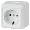 Эра Розетка Intro Quadro 2Э-202-01 с заземлением 2P+E Schuko, 16А-250В, IP20, ОУ, без монтажной пластины, белый Б0053906
